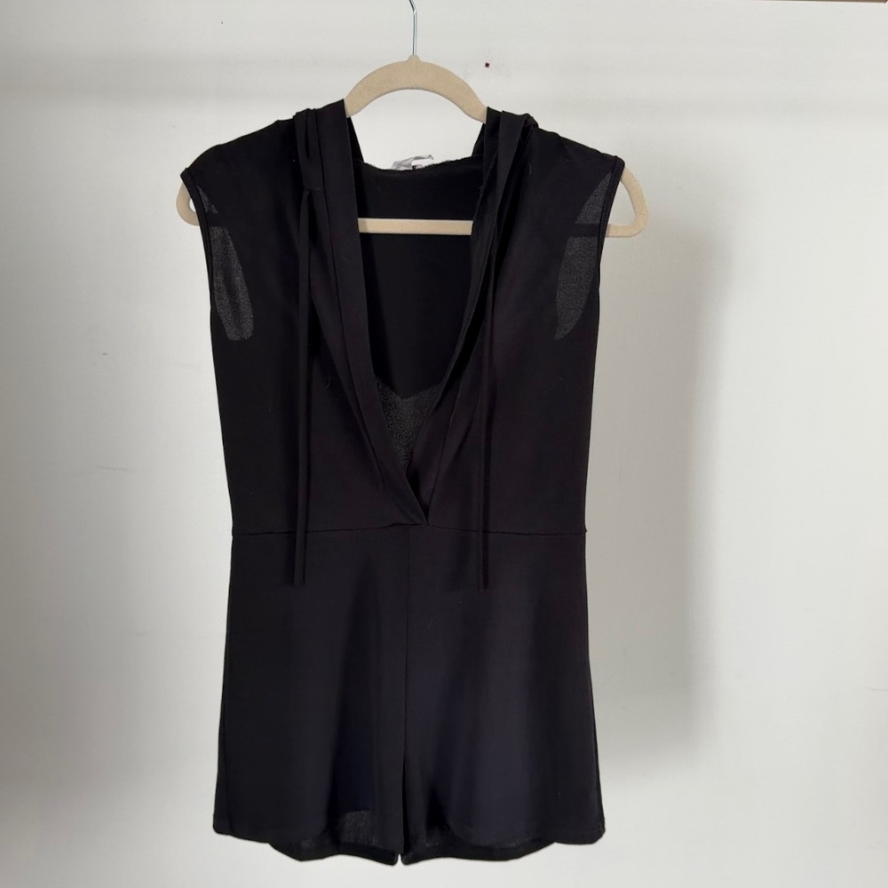 Vintage black mini short romper